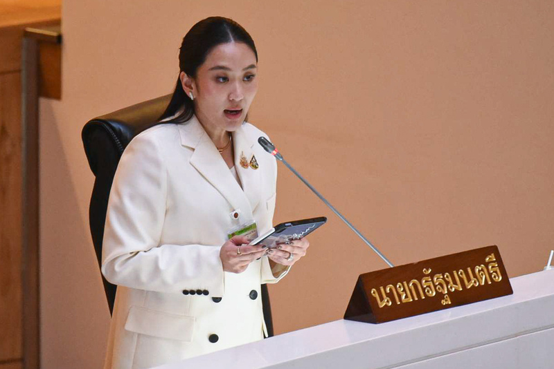 泰國總理貝東塔回應質詢（附圖）