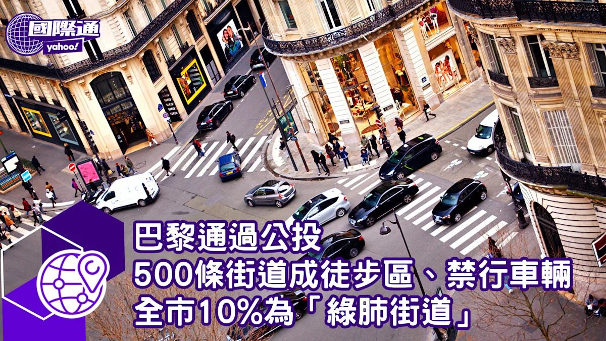 巴黎公投決定：500條街道轉為徒步區，禁行車輛，全市10%開拓「綠肺街道」
